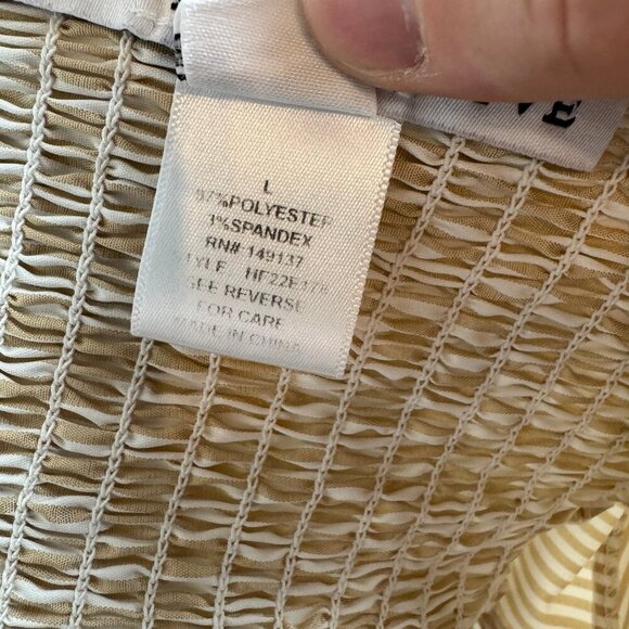 HYFVE Striped Bustier Top khaki and white striped cropped fitted sweetheart - Picture 11 of 11